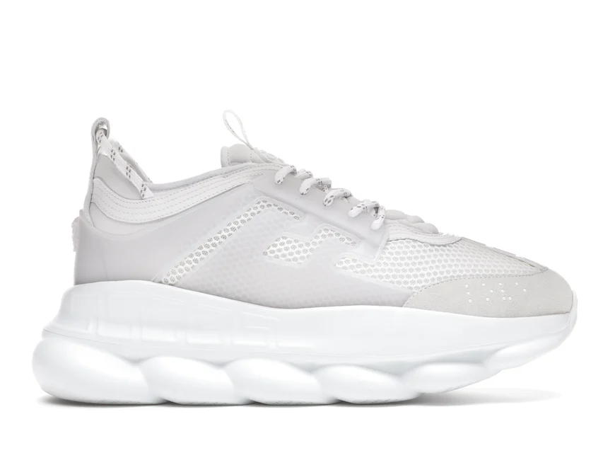 Versace Chain Reaction White Mesh Rubber Suede 0
