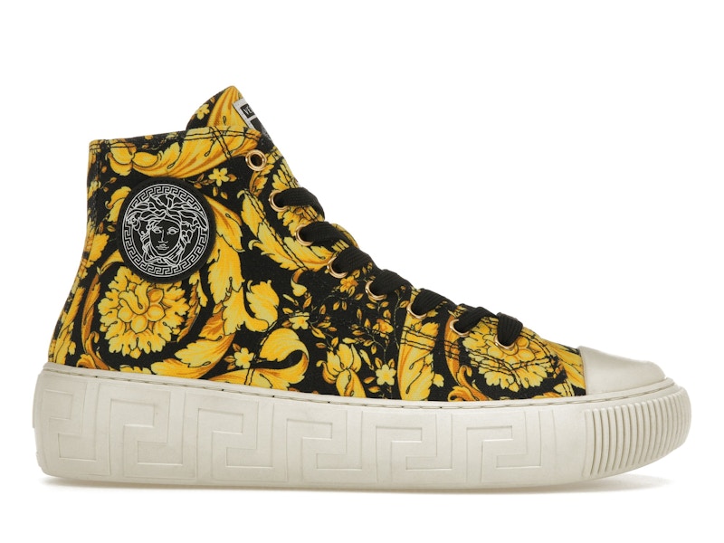 Versace Greca High Top Barocco Print Black Gold