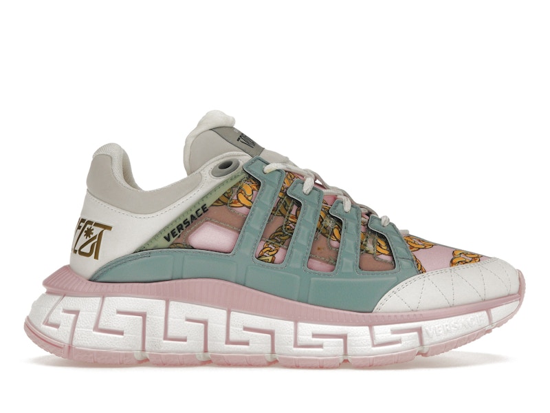 Versace Trigreca Chain Print White Pink Green 1004182