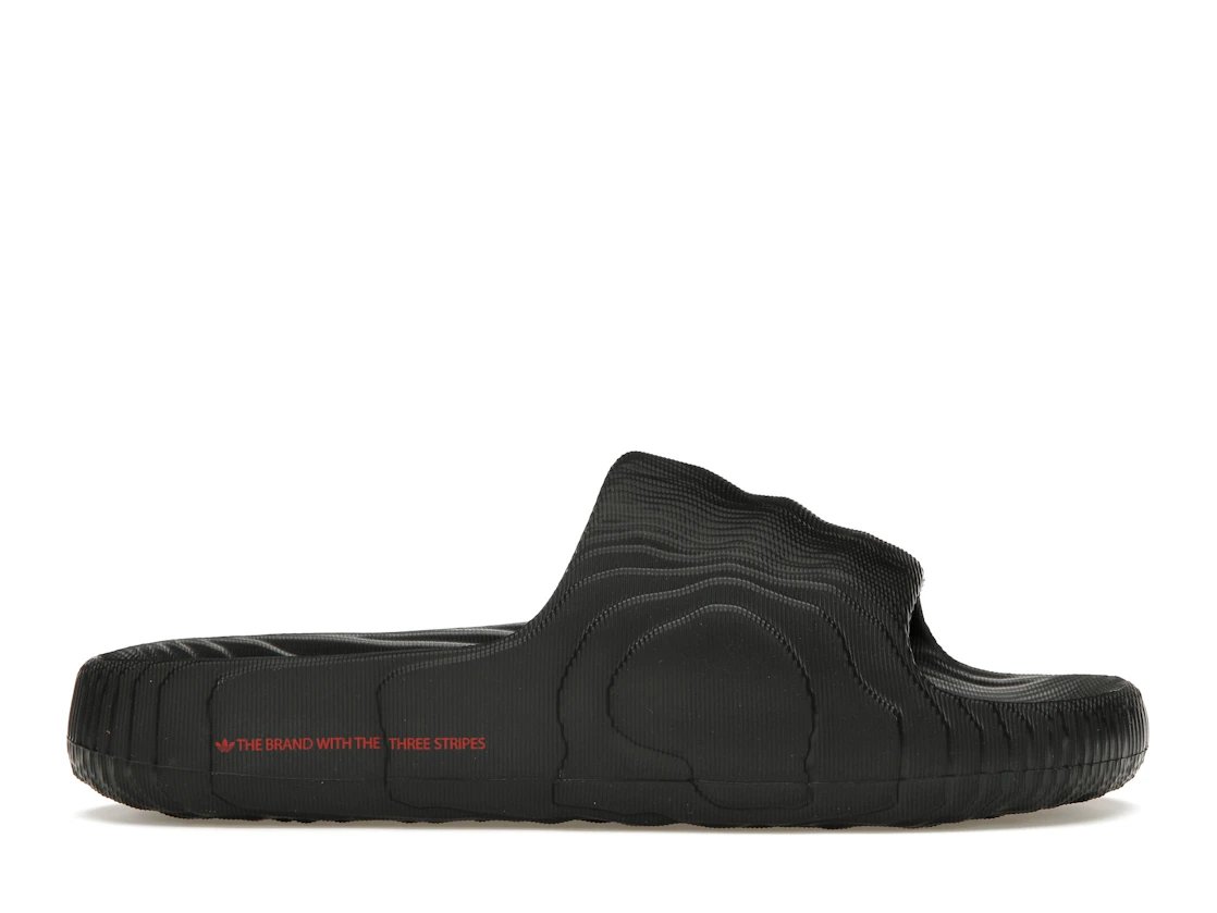 adidas Adilette 22 Slides Black Scarlet