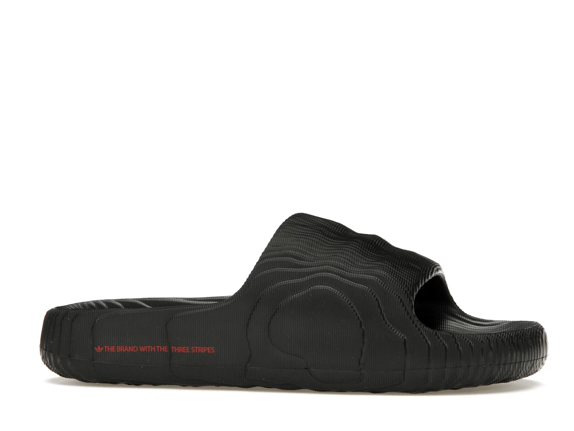 adidas Adilette 22 Slides Black Scarlet