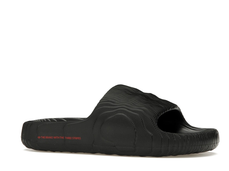adidas Adilette 22 Slides Black Scarlet