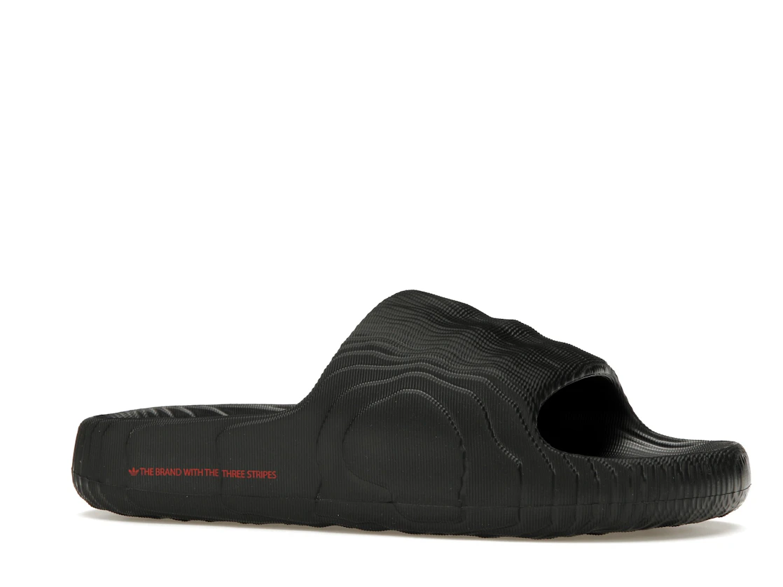 adidas Adilette 22 Slides Black Scarlet