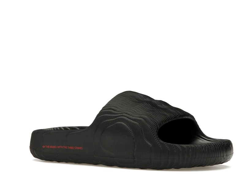 adidas Adilette 22 Slides Black Scarlet