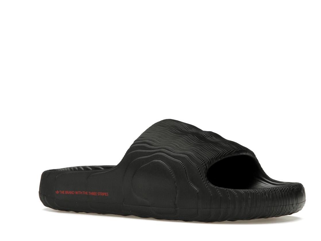 adidas Adilette 22 Slides Black Scarlet