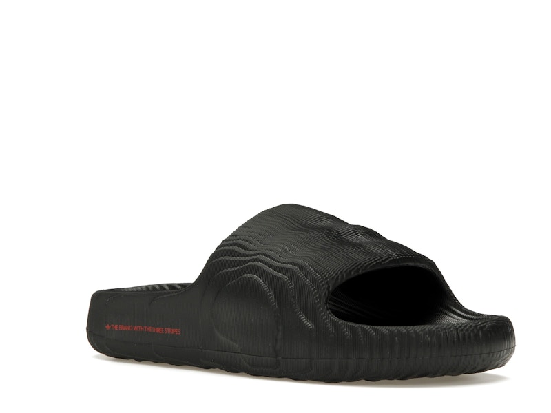 adidas Adilette 22 Slides Black Scarlet