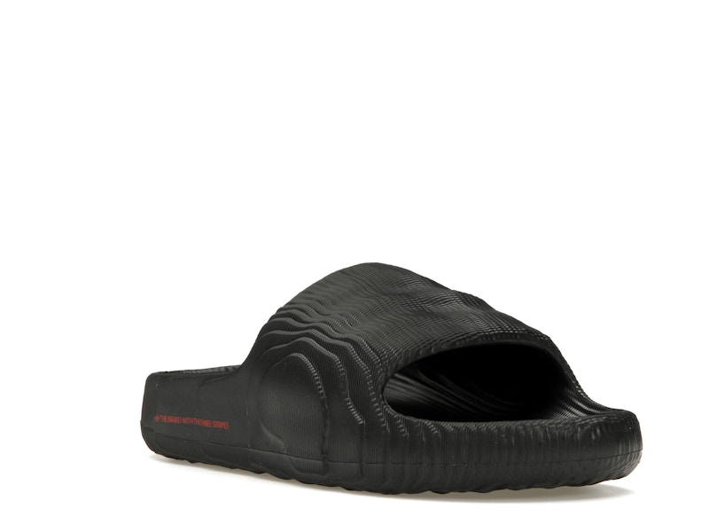 adidas Adilette 22 Slides Black Scarlet
