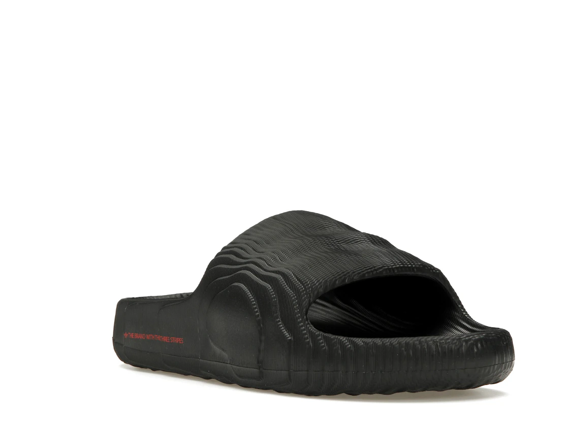 adidas Adilette 22 Slides Black Scarlet