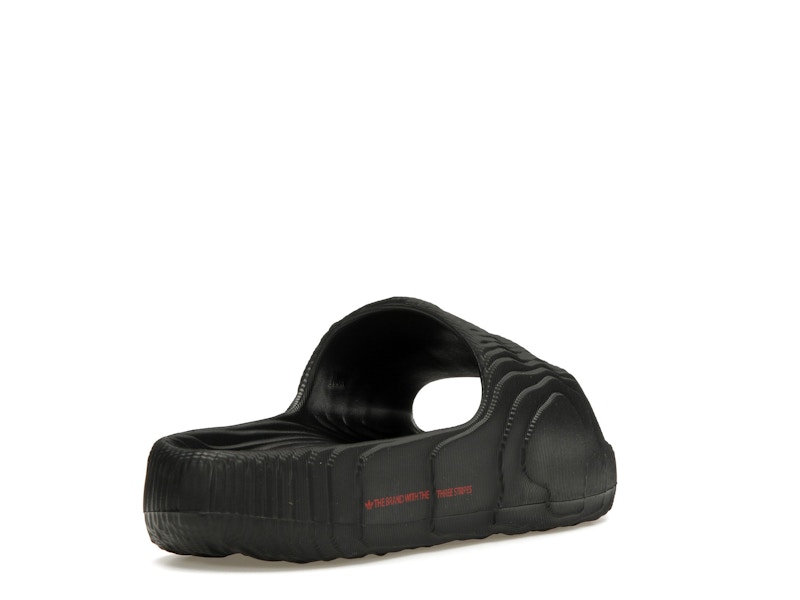 adidas Adilette 22 Slides Black Scarlet