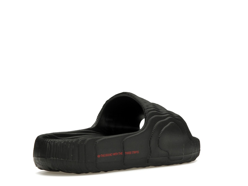 adidas Adilette 22 Slides Black Scarlet