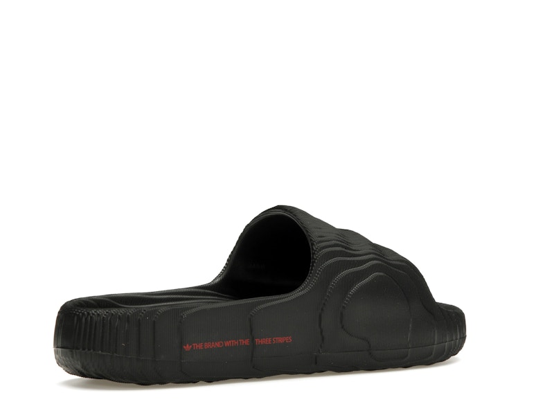 adidas Adilette 22 Slides Black Scarlet