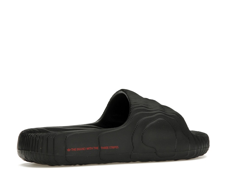 adidas Adilette 22 Slides Black Scarlet