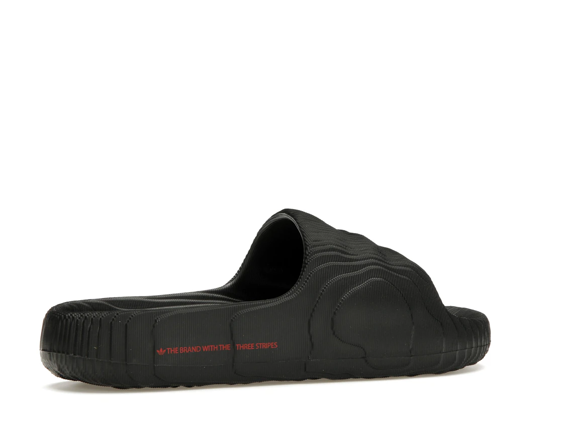 adidas Adilette 22 Slides Black Scarlet
