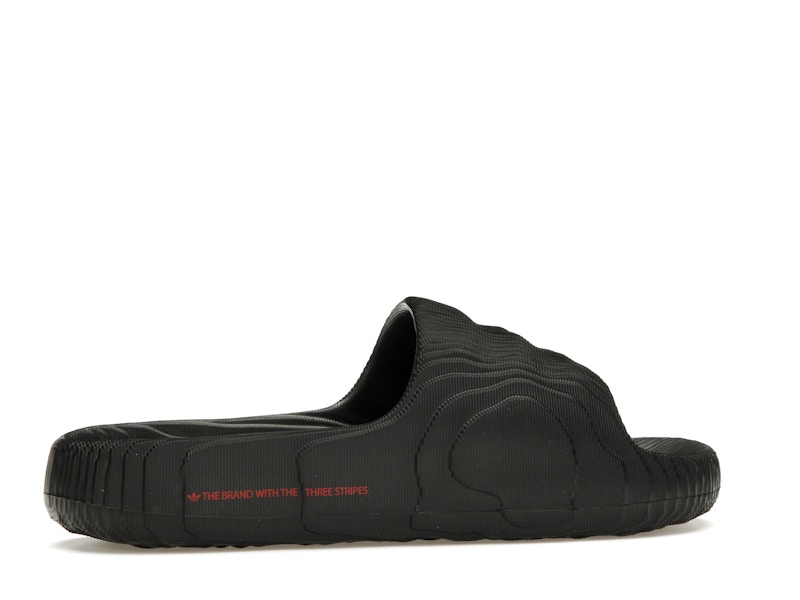 adidas Adilette 22 Slides Black Scarlet