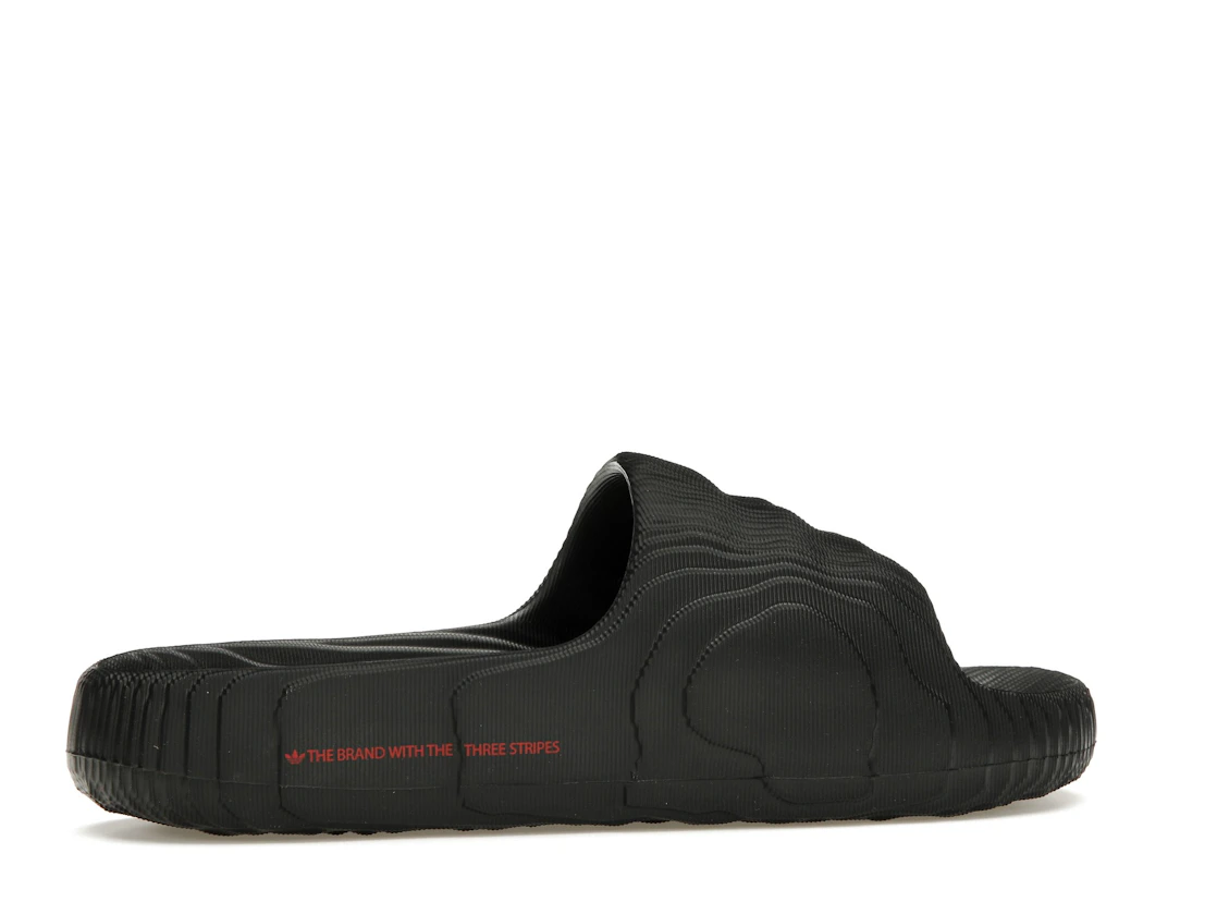 adidas Adilette 22 Slides Black Scarlet