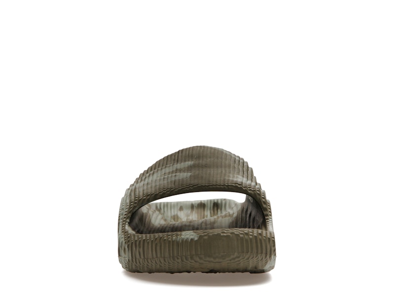 adidas Adilette 22 Slides Olive Strata Silver Green