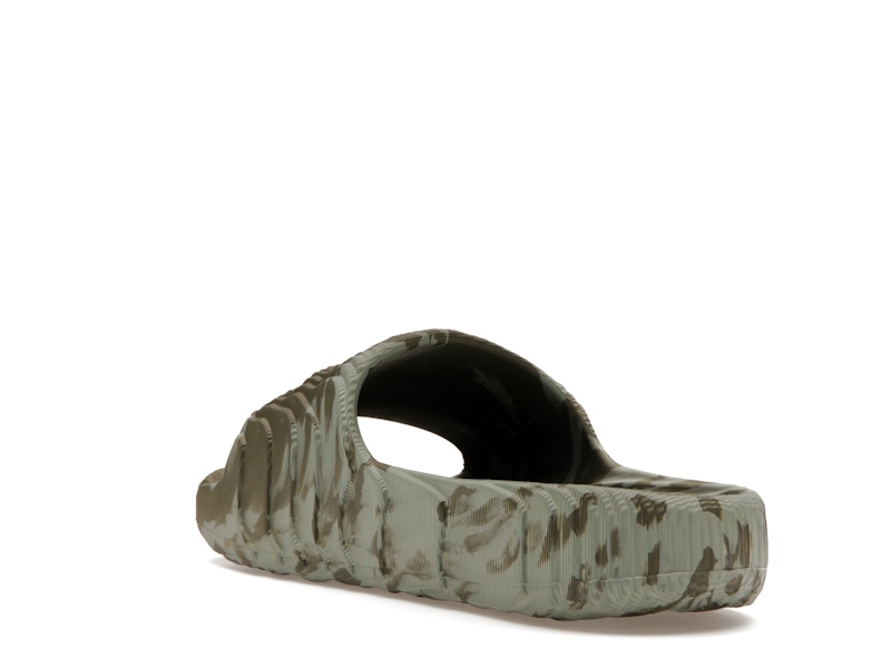 adidas Adilette 22 Slides Olive Strata Silver Green