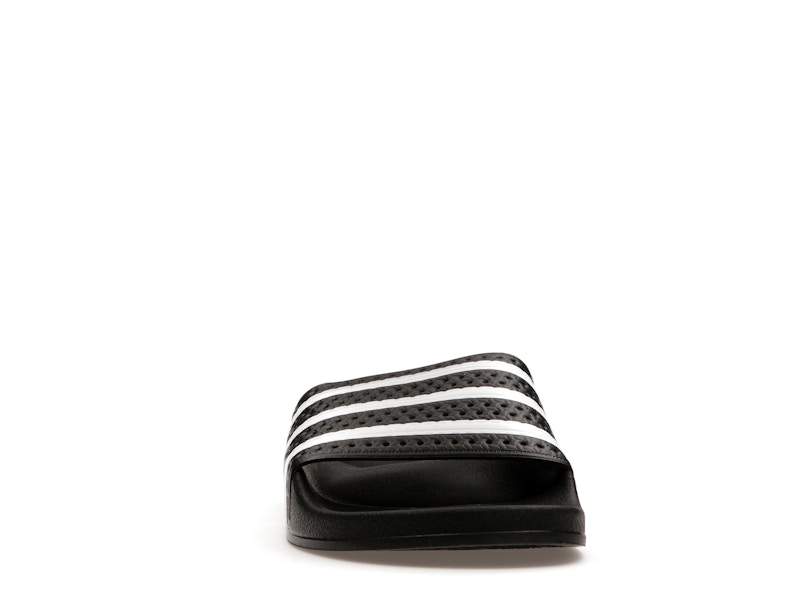 adidas Adilette Slides Black White - 360° view 9