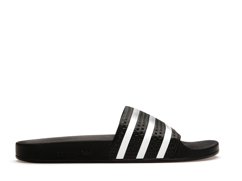 adidas Adilette Slides Black White - 360° view 36