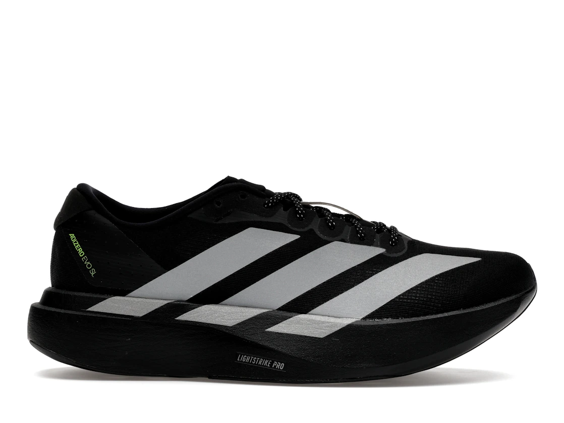 adidas Adizero Evo SL Black Silver Metallic Signal Green