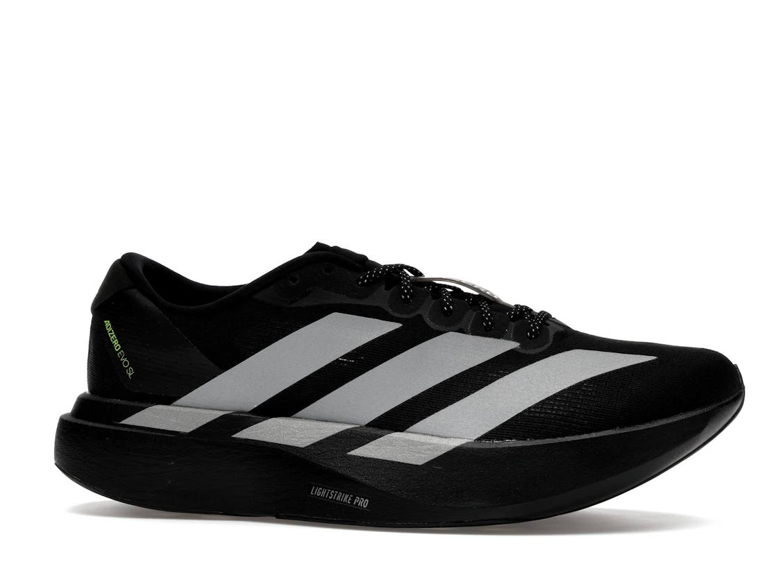 adidas Adizero Evo SL Black Silver Metallic Signal Green
