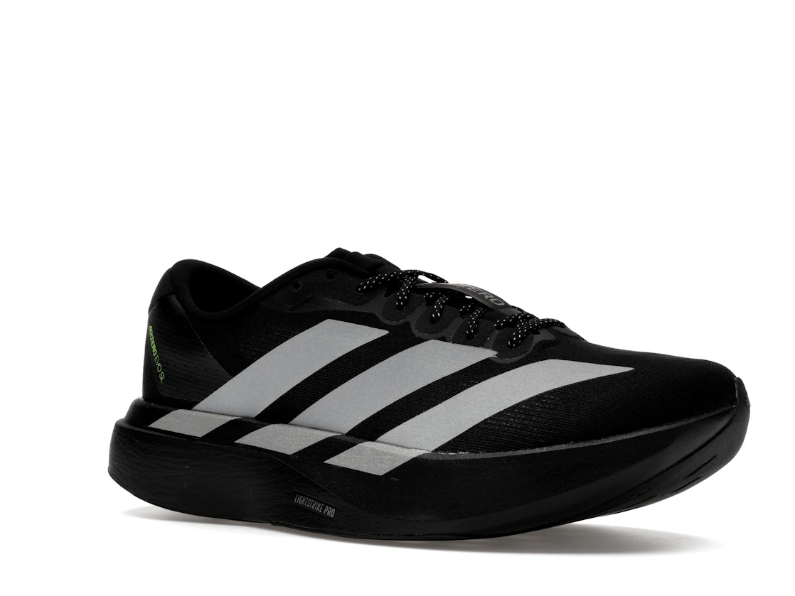 adidas Adizero Evo SL Black Silver Metallic Signal Green