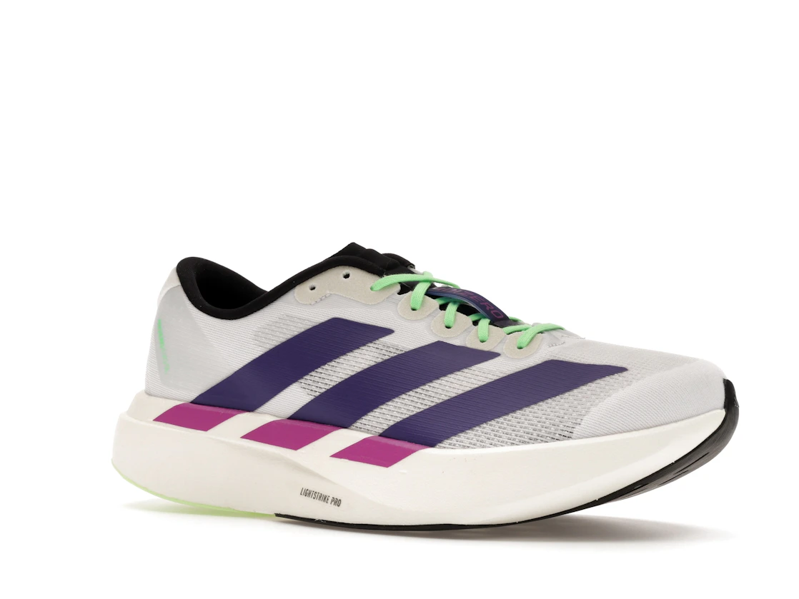 adidas Adizero Evo SL White Purple Lime Burst