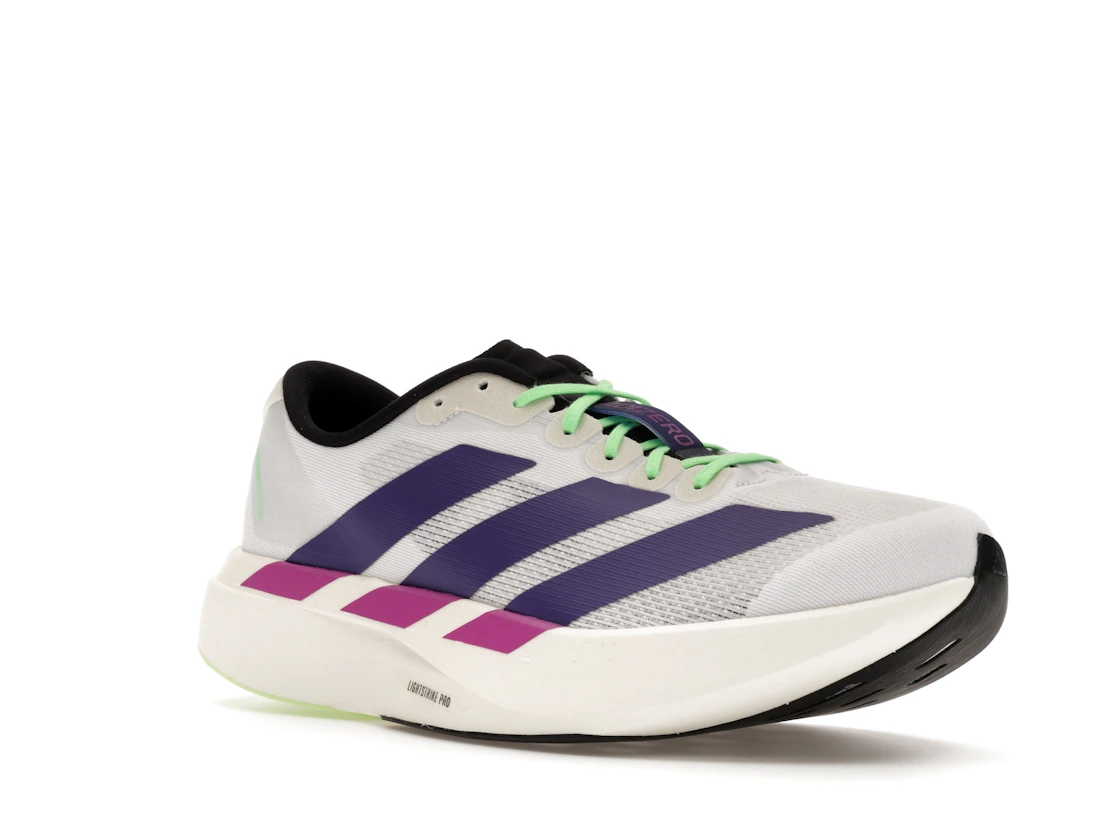 adidas Adizero Evo SL White Purple Lime Burst