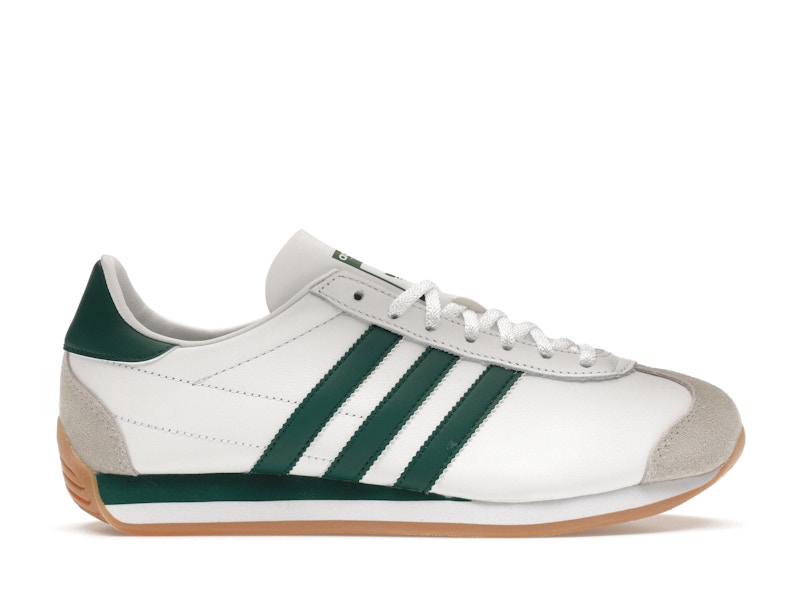 White adidas with green logo hotsell