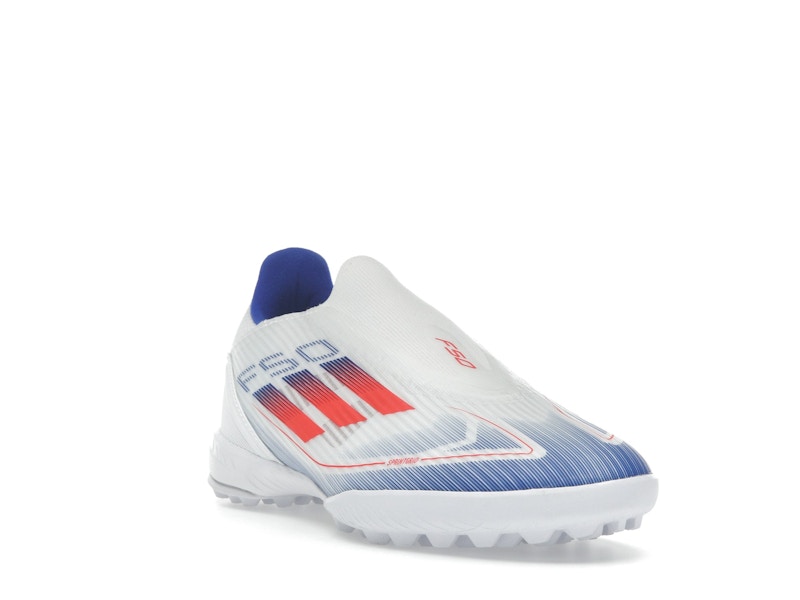 adidas F50 League Laceless Turf Cloud White Solar Red Lucid Blue