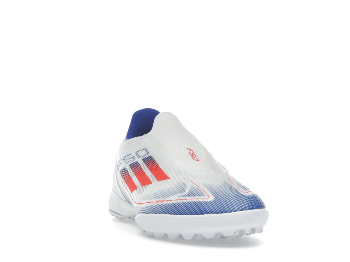 adidas F50 League Laceless Turf Cloud White Solar Red Lucid Blue