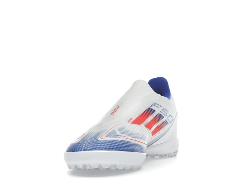 adidas F50 League Laceless Turf Cloud White Solar Red Lucid Blue