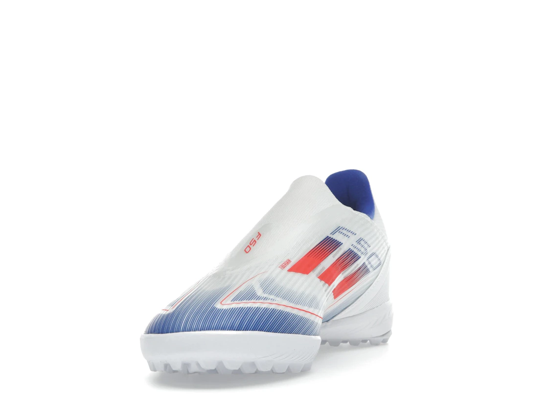 adidas F50 League Laceless Turf Cloud White Solar Red Lucid Blue