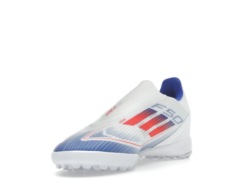 adidas F50 League Laceless Turf Cloud White Solar Red Lucid Blue