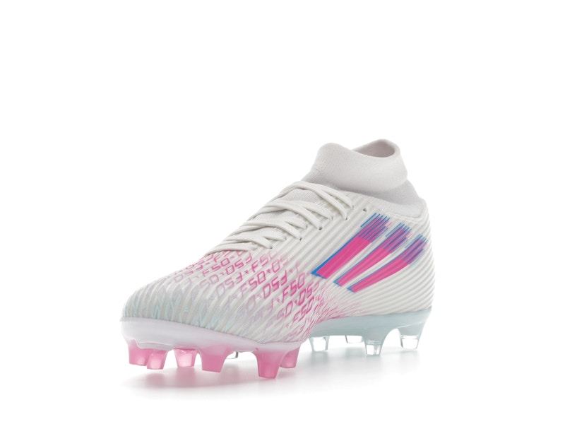 adidas F50 League Mid-Cut FG/AG Sparkfusion White Lucid Pink (Women's)