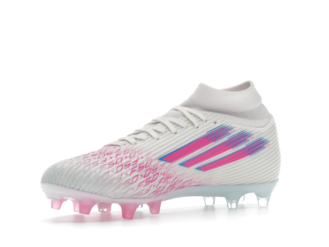 adidas F50 League Mid-Cut FG/AG Sparkfusion White Lucid Pink (Women's)