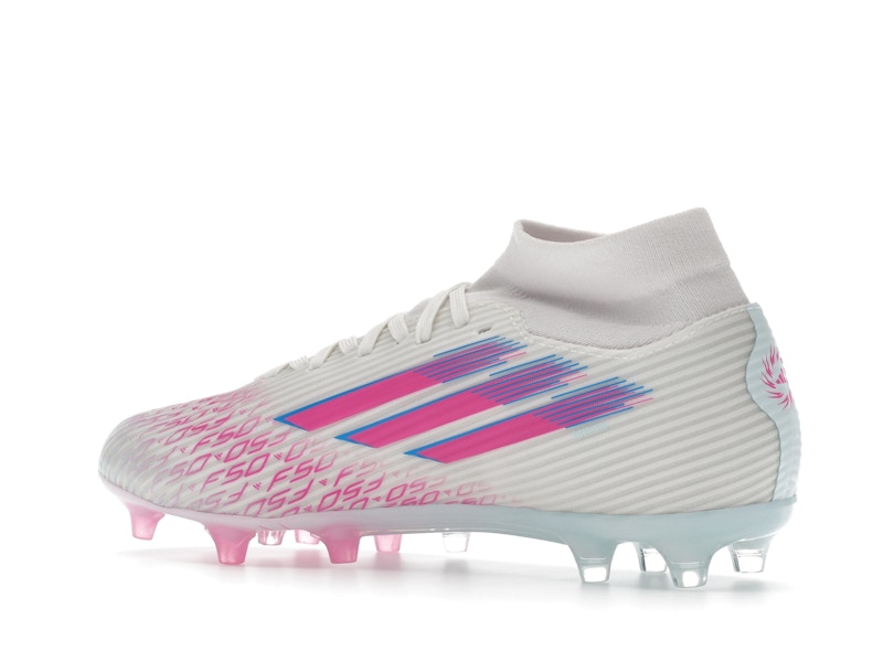 adidas F50 League Mid-Cut FG/AG Sparkfusion White Lucid Pink (Women's)