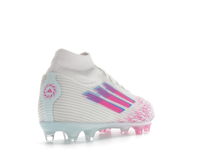 adidas F50 League Mid-Cut FG/AG Sparkfusion White Lucid Pink (Women's)