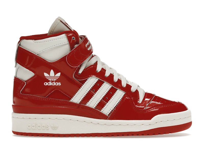 Adidas white on sale with red