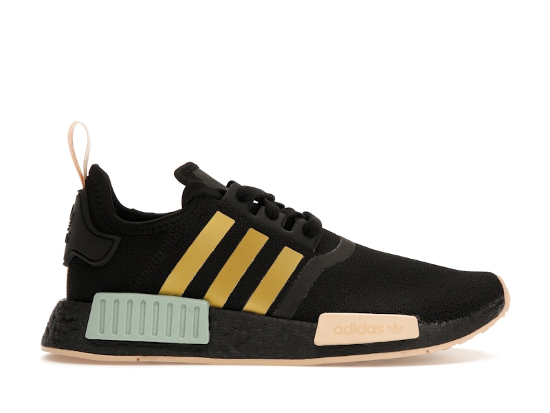 adidas NMD R1 Black Gold Metallic Halo Amber Women s FY3565 US