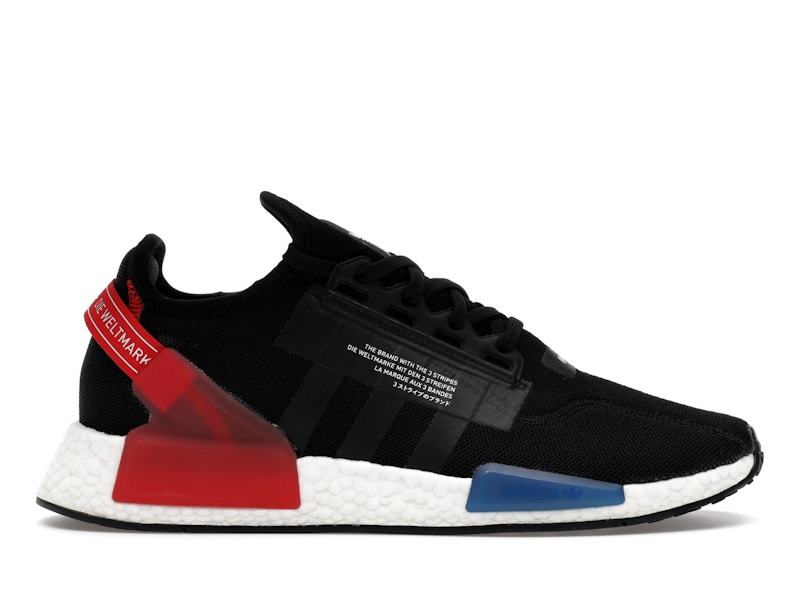 adidas nmd r1 black red and blue