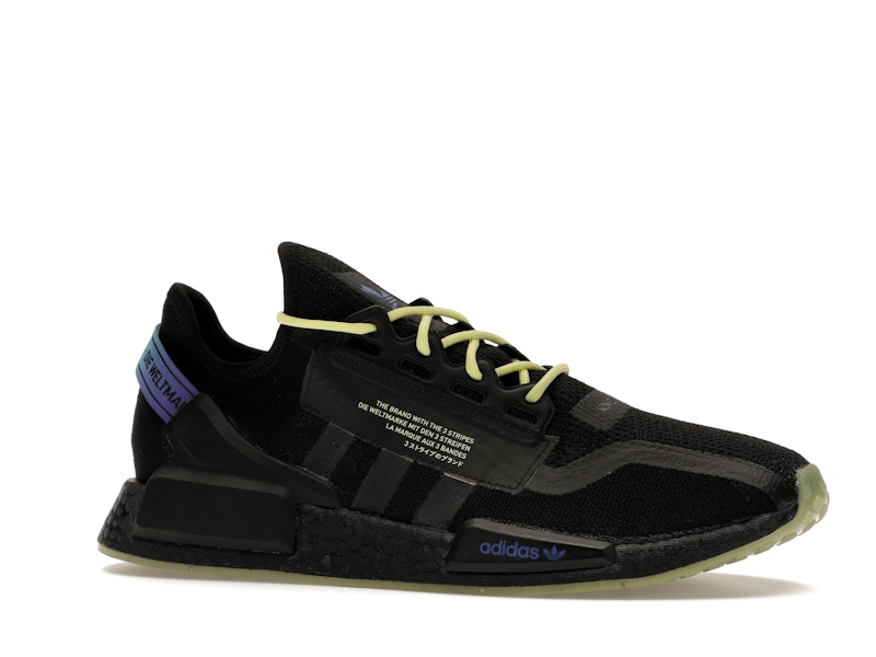 adidas NMD R1 V2 Script Pulse Yellow - 360° view 3