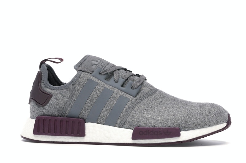 Adidas nmd grey and maroon