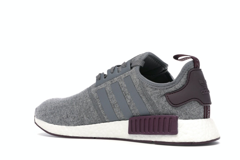 Adidas nmd grey and maroon