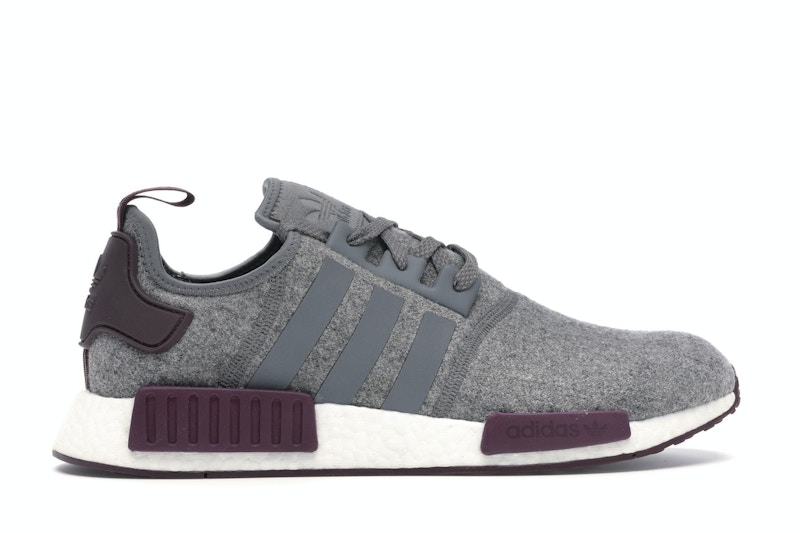 Adidas nmd r1 wool grey four maroon clearance