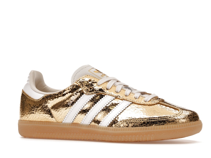 adidas Samba OG Gold Metallic Cracked Leather (Women's)