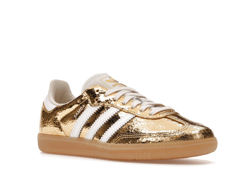 adidas Samba OG Gold Metallic Cracked Leather (Women's)
