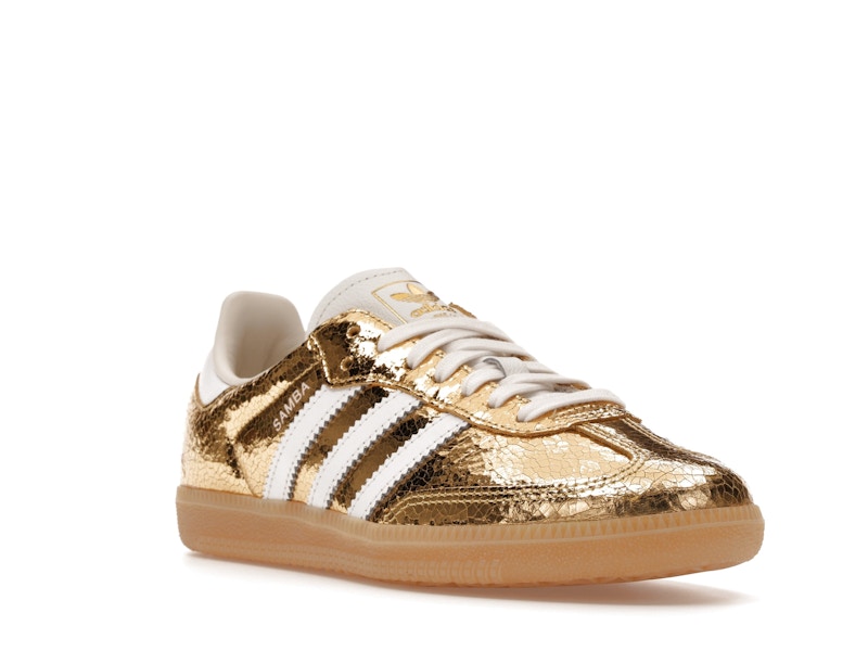 adidas Samba OG Gold Metallic Cracked Leather (Women's)