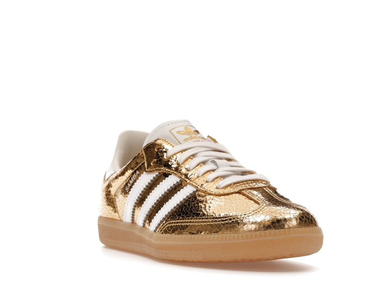 adidas Samba OG Gold Metallic Cracked Leather (Women's)