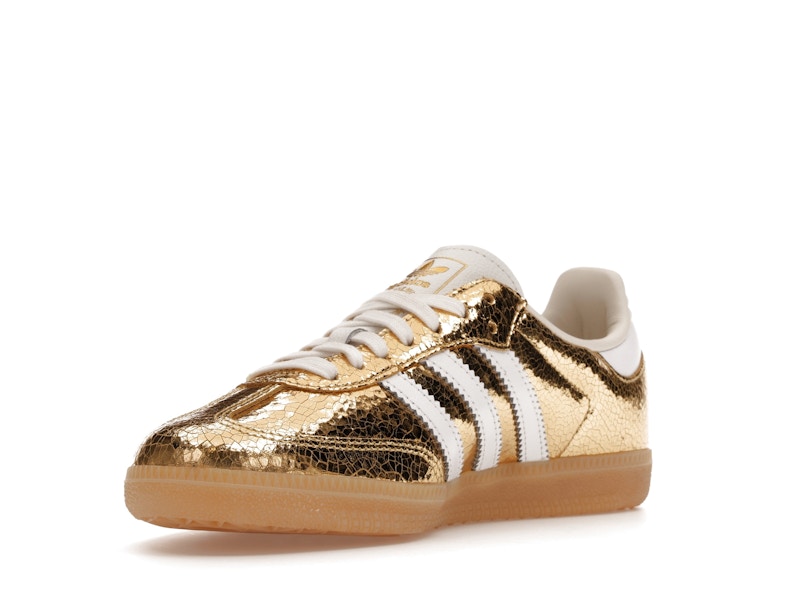 adidas Samba OG Gold Metallic Cracked Leather (Women's)